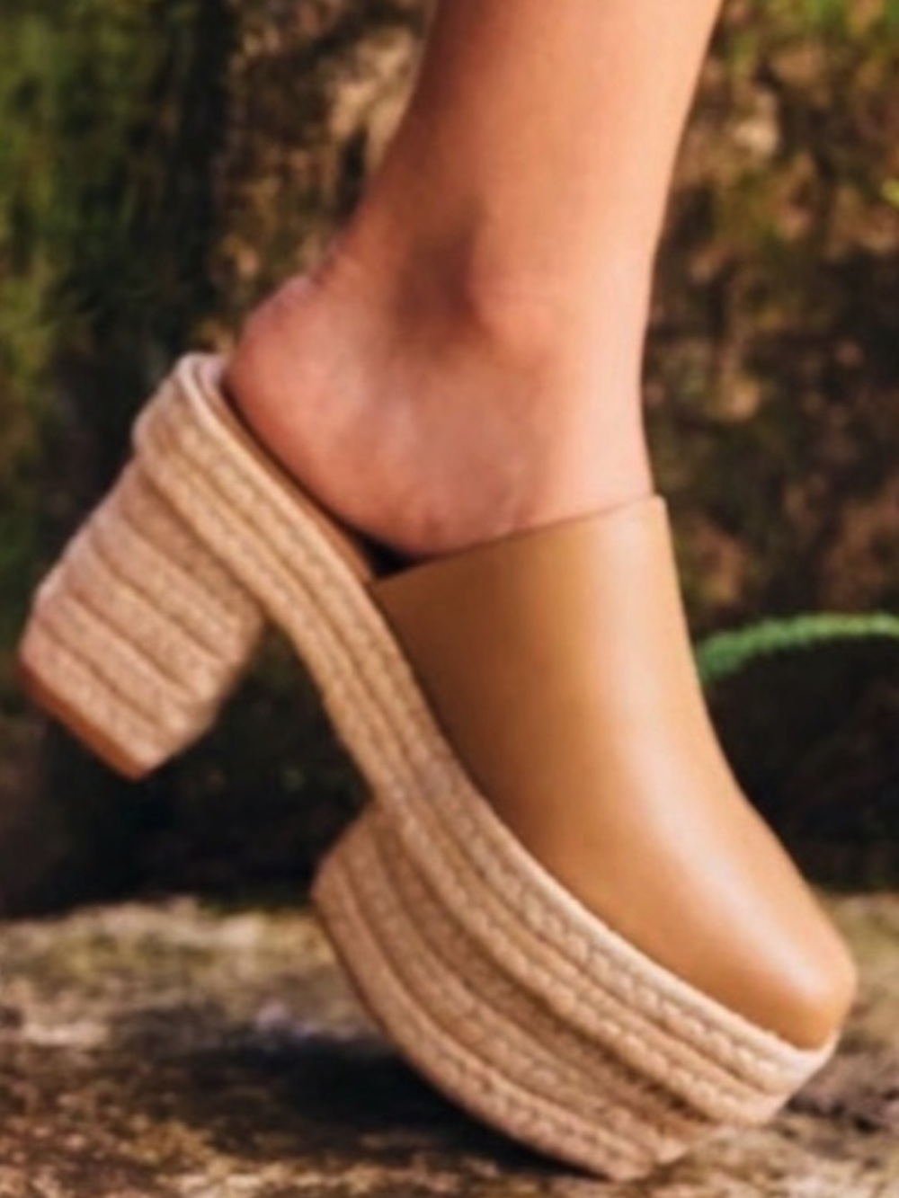 {Cult Gia} Lia Leather Espadrille Platform Mules - Picture 16 of 16